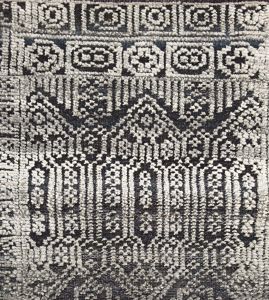 Black Grey Geometric Handmade Woollen Carpet, Shape : Rectangular