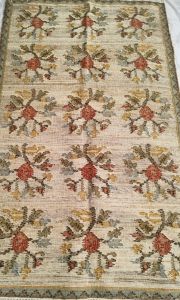 Floral Pattern Handmade Jute Rug for Living Room, Bedroom, Home Decor