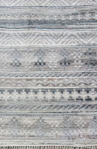 Textured Grey Handmade Handspun Wool Carpet