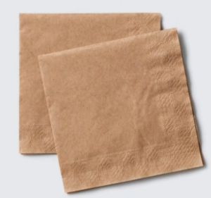 Printed 2 Ply Kraft Paper Napkin, Color : Brown