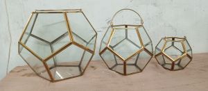 Metal Trarium Clear Glass Lantern