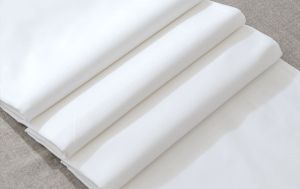 300 TC Cotton Plain Bedsheet Fabrics, Color : White