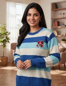 Cotton Knitted Women Sweater for Casual Wear