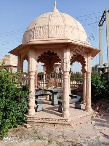 Light Red Round Polished Sandstone Gazebo, For Park, Feature : Durable, High Strength, Long Life