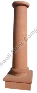 Round Sandstone Pillar, Color : Creamy