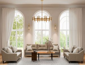 Leather Sofa Set, Color : Creamy White Modern Luxury for Indoor