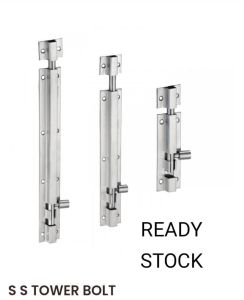 SS Tower Bolt, Color : Silver 4 Inches for Securing Doors Windows
