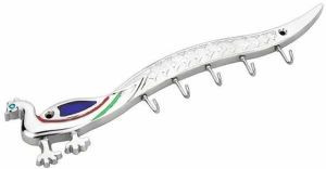 Zinc Wall Key Stand, Color : Silver