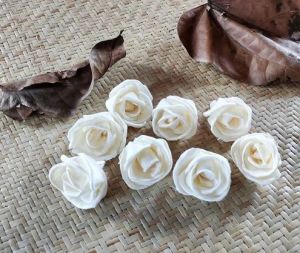 1.9 Inch White Rose Sola Flower for Decorative Purposes
