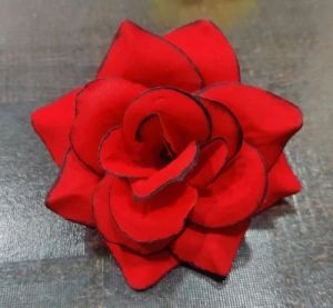 Velvet 2.5 Inch Artificial Handmade Rose Flower, Color : Red