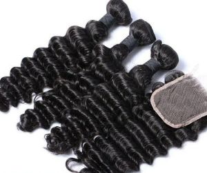 Curly Human Hair, Color : Black, Gender : Female