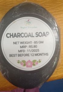Charcoal Soap, Color : Black, Form : Solid
