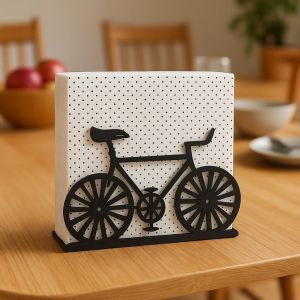 Bicycle Design Black Metal Napkin Holder