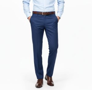 Plain Polyester Mens Formal Trousers, Color : Blue