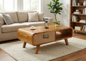Rattan Cane Coffee Table
