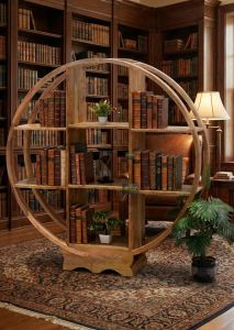 Polish Wooden Round Book Shelf, Brand Name : Make In India