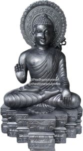 Black Stone Buddha Murti