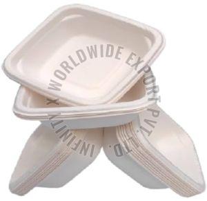 Square Sugarcane Bagasse Disposable Bowl, Color : White