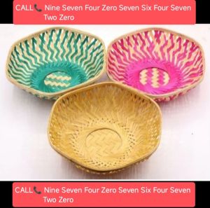 Handmade Bamboo Basket, Color : Multicolor