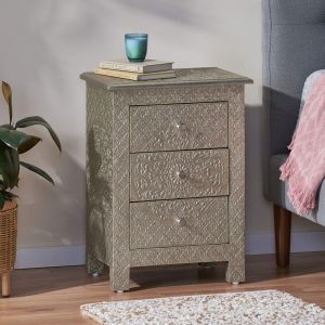 Antique Finish Wooden Bedside Cabinet