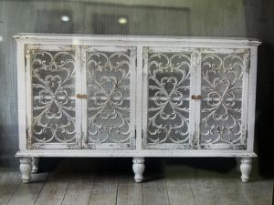 Vintage Carved Wooden Sideboard Cabinet, Mount Type : Floor Standing