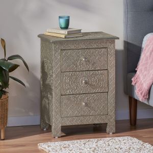 Polished Sheesham Wooden Bed Side Table Standard for Home
