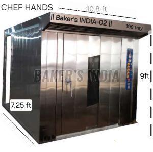 50Hz Electric Stainless Steel Rotary Rack Oven, Color : Silver