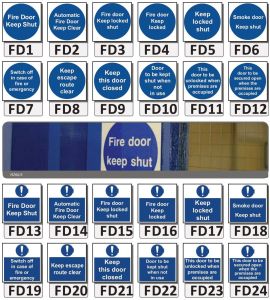 Printed Fire Door Signage, Color : Blue, Size Available : Standard