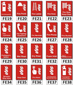 Printed Fire Equipment Signage, Color : Red White