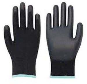Plain PU Coated Gloves, Color : Black, Grey Standard for Industrial