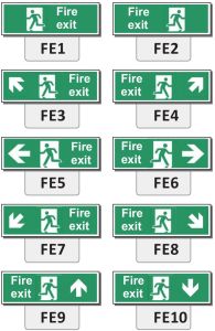 Reflective Fire Exit Signage, Color : Green White