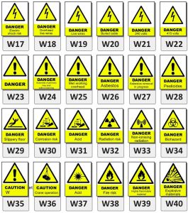 Warning Signage, Color : Yellow Black, Size Available : Standard