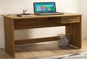 Plain Polished Wooden Computer Table, Color : Brown
