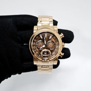 Aigner Bari Chronograph Steel Brown Dial Rose Gold Steel Strap Swiss Watch