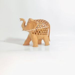 Plain Matte Finish Handicraft Wooden Baby Elephant Showpiece Antique