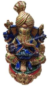 Polished Wooden Handicraft Load Ganesha Ji Statue, Color : Multicolor