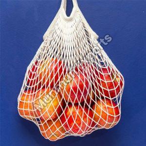 Plain Cotton Mesh Bag, Color : White