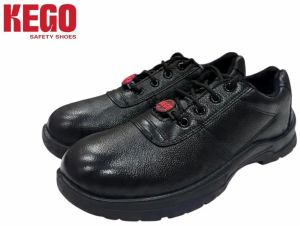 Kego KG-PVL-1001 Black Leather PVC Metal Toe Safety Shoes