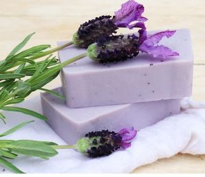 Coconut Oil Lavender Handmade Soap, Color : Purple