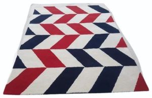 Abstract Hand Tufted Cotton Carpet, Shape : Rectangular for Indoor