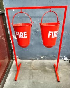 Metal Fire Bucket Stand, Color : Red