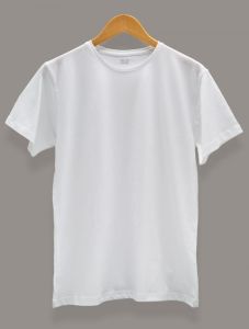 Cotton White Round Neck T Shirts M, L, XL