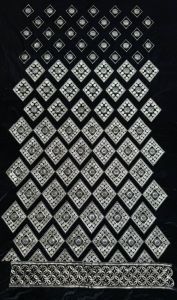 Black Velvet Jari & Sequin Diamond Embroidered Fabric