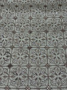 Brown Floral Embroidered Royal Silk Fabric