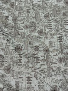 Brown Unique Pattern Sequin Embroidered Silk Fabric