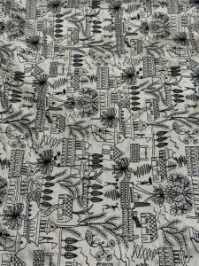 Grey Unique Pattern Sequin Embroidered Silk Fabric