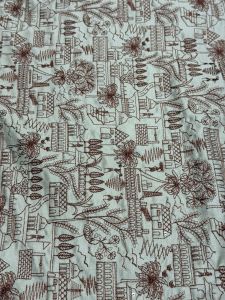 Maroon Unique Pattern Sequin Embroidered Silk Fabric