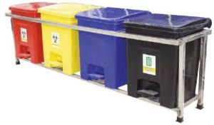 Plain Metal & Plastic Bio Medical Waste Bin, Color : Multicolor