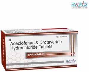 Rapinak D Aceclofenac Drotaverine Hydrochloride Tablet