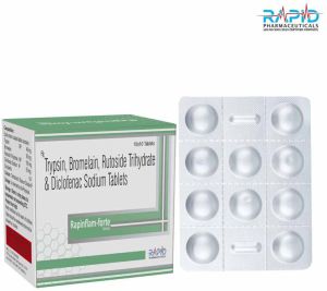 Rapinflam Forte Trypsin Bromelain Rutoside Trihydrate Diclofenac Sodium Tablet